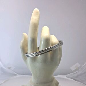 3 Boho Silvertone Bangle Bracelets, Size 8 Inches, Excellent  Condition